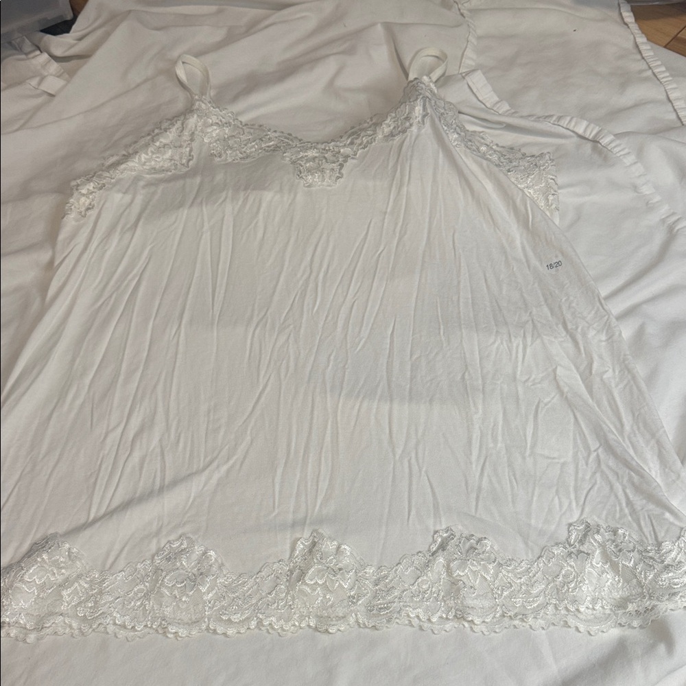 Lane Bryant Lace Trim White Camisole 18/20